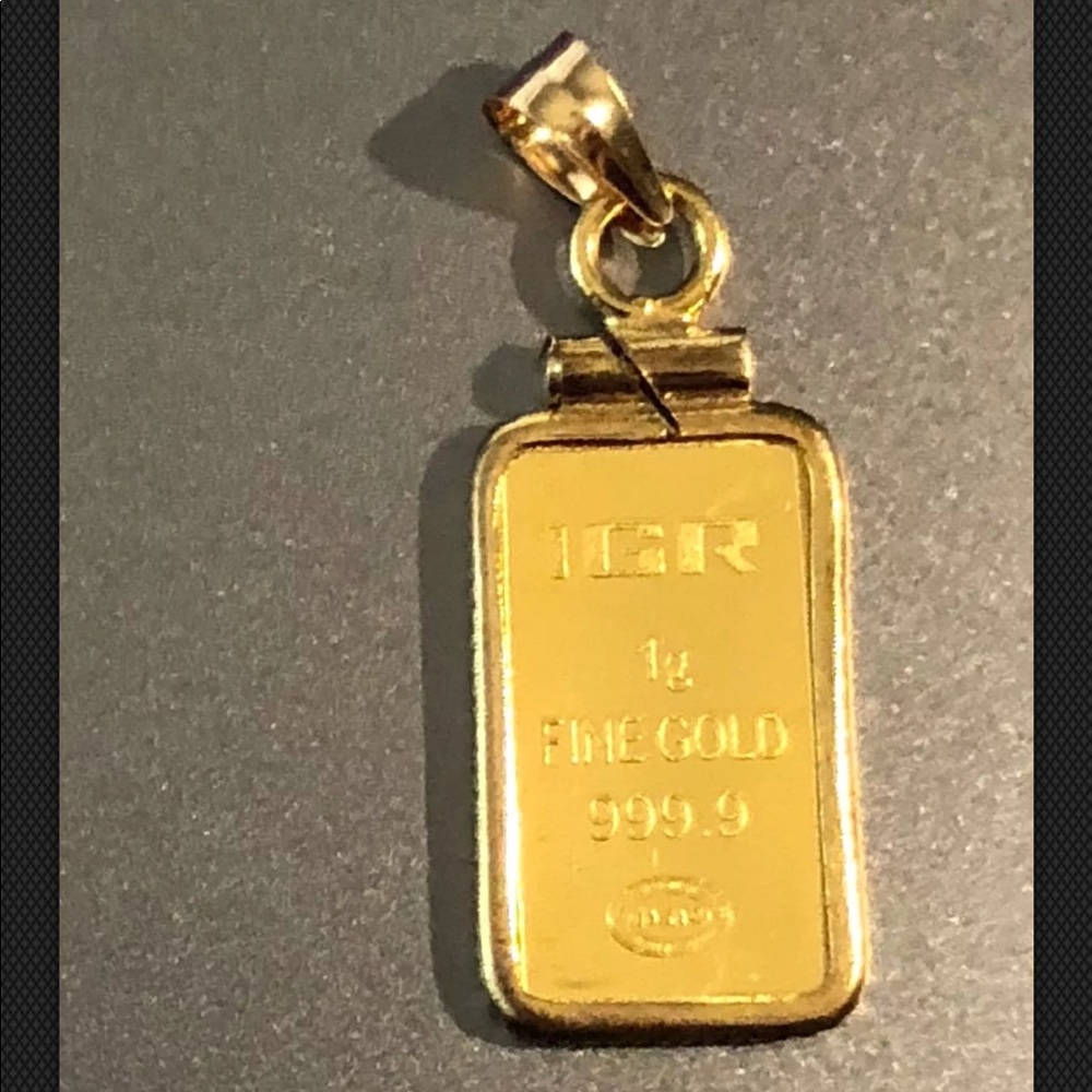 24k PURE GOLD BAR Pendant Necklace - SET OF 2